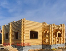 Монтаж деревянного сруба в посёлке Западный
